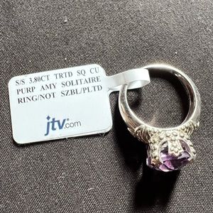 NWT jtv purple and silver tone ring.